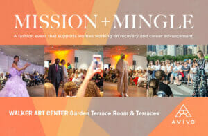 Banner image highlighting Avivo's 2023 Mission + Mingle event.