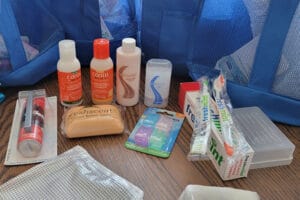 Image showing the contents of a Black hygiene kit.